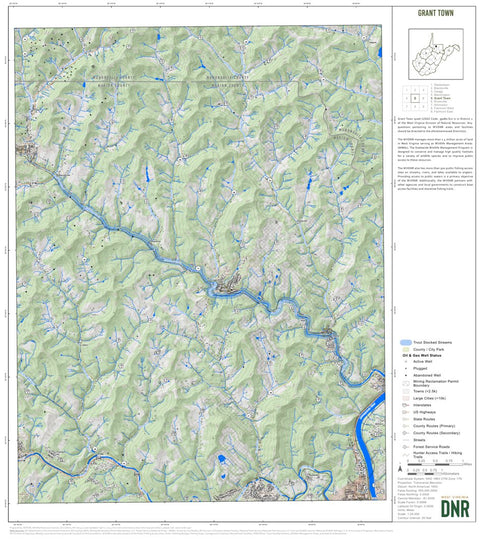 WV Division of Natural Resources Grant Town Quad Topo - WVDNR digital map