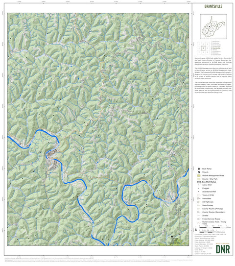 WV Division of Natural Resources Grantsville Quad Topo - WVDNR digital map