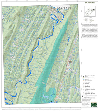 WV Division of Natural Resources Great Cacapon Quad Topo - WVDNR digital map
