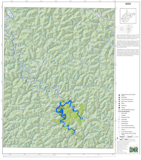 WV Division of Natural Resources Hager Quad Topo - WVDNR digital map
