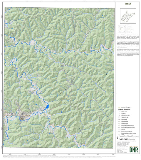 WV Division of Natural Resources Hamlin Quad Topo - WVDNR digital map