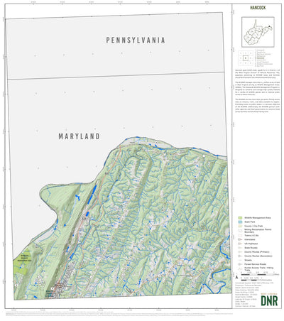 WV Division of Natural Resources Hancock Quad Topo - WVDNR digital map