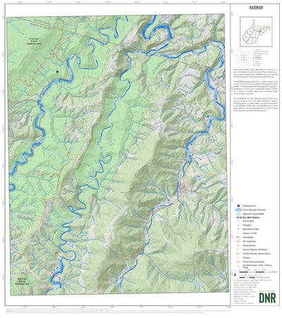 WV Division of Natural Resources Harman Quad Topo - WVDNR digital map