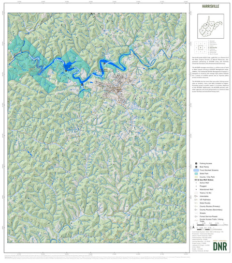 WV Division of Natural Resources Harrisville Quad Topo - WVDNR digital map