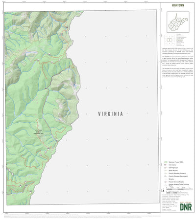 WV Division of Natural Resources Hightown Quad Topo - WVDNR digital map