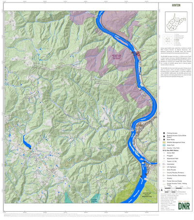 WV Division of Natural Resources Hinton Quad Topo - WVDNR digital map