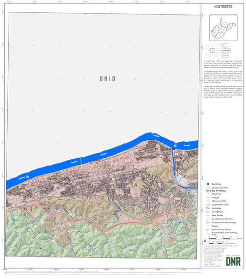WV Division of Natural Resources Huntington Quad Topo - WVDNR digital map