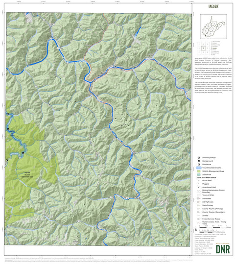 WV Division of Natural Resources Iaeger Quad Topo - WVDNR digital map