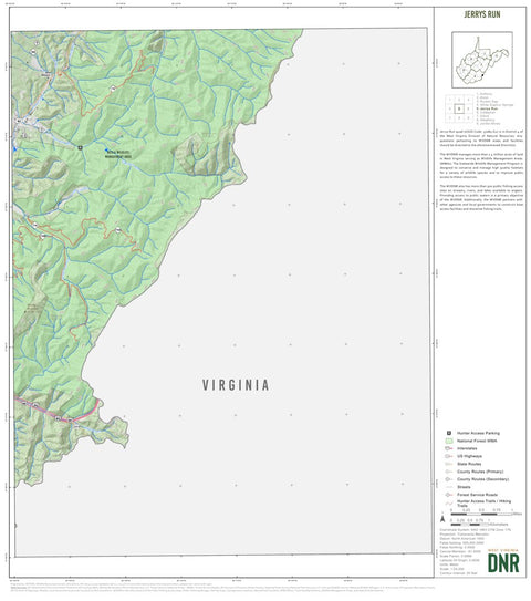 WV Division of Natural Resources Jerrys Run Quad Topo - WVDNR digital map