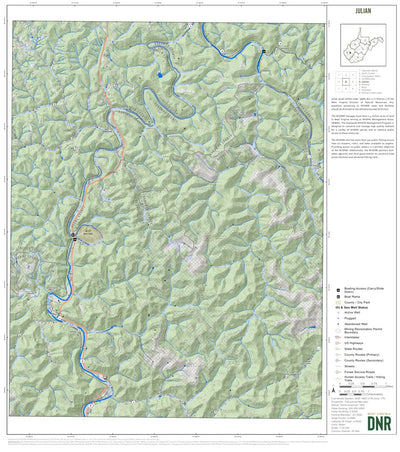 WV Division of Natural Resources Julian Quad Topo - WVDNR digital map