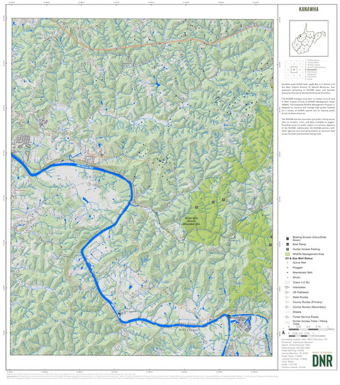 WV Division of Natural Resources Kanawha Quad Topo - WVDNR digital map