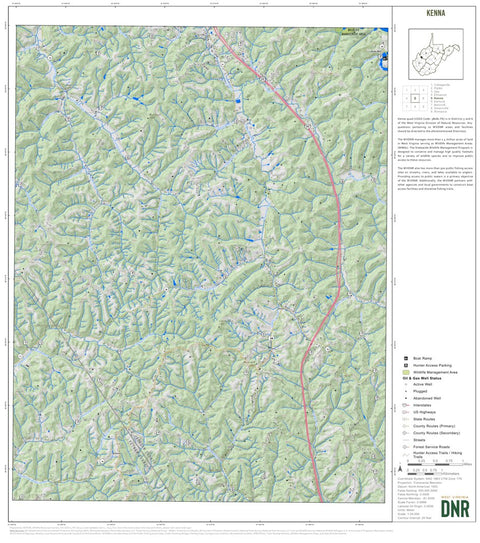 WV Division of Natural Resources Kenna Quad Topo - WVDNR digital map