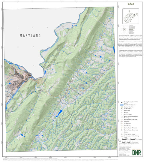 WV Division of Natural Resources Keyser Quad Topo - WVDNR digital map