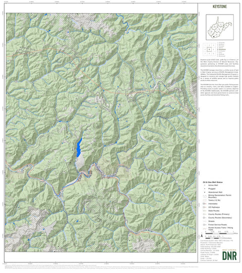 WV Division of Natural Resources Keystone Quad Topo - WVDNR digital map