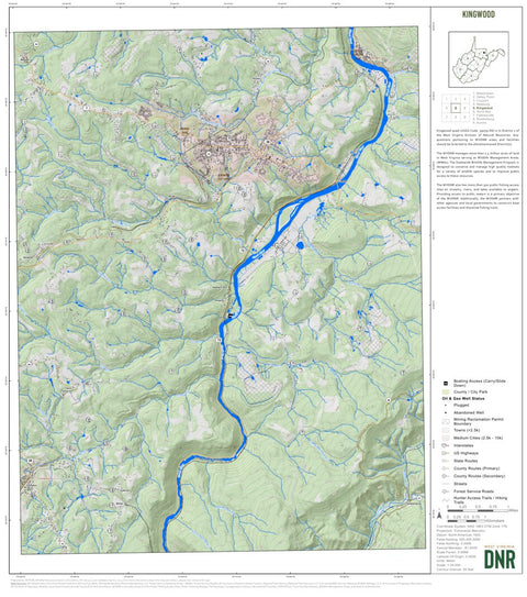 WV Division of Natural Resources Kingwood Quad Topo - WVDNR digital map