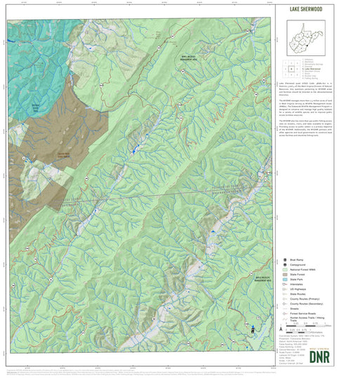 WV Division of Natural Resources Lake Sherwood Quad Topo - WVDNR digital map