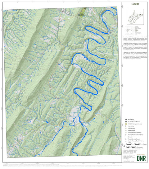 WV Division of Natural Resources Largent Quad Topo - WVDNR digital map