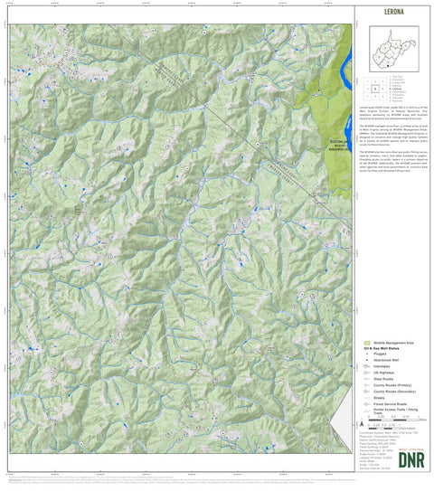 WV Division of Natural Resources Lerona Quad Topo - WVDNR digital map