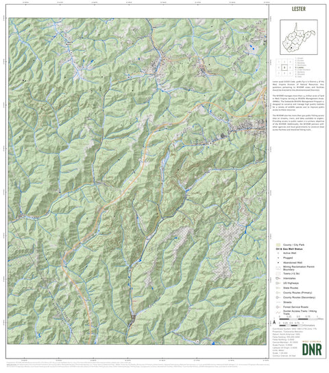 WV Division of Natural Resources Lester Quad Topo - WVDNR digital map