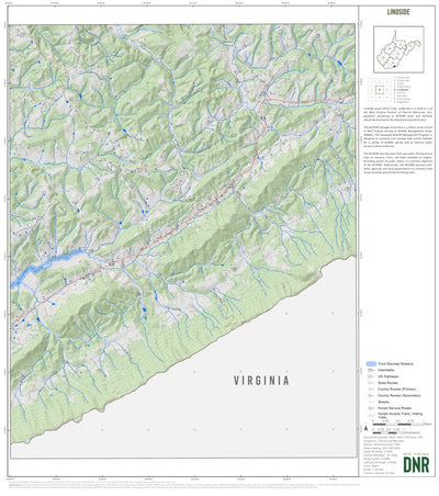 WV Division of Natural Resources Lindside Quad Topo - WVDNR digital map