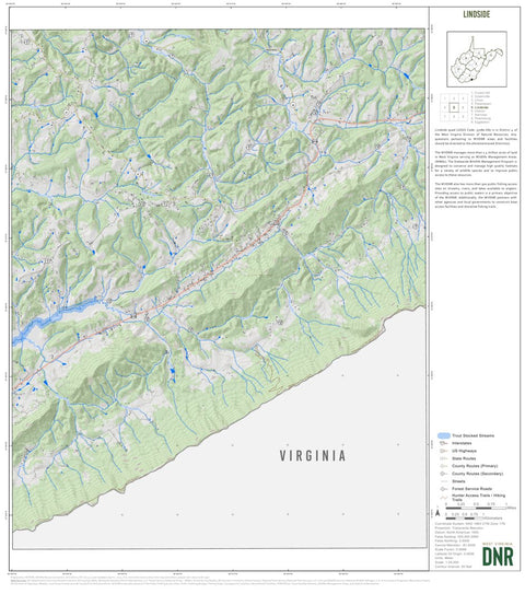 WV Division of Natural Resources Lindside Quad Topo - WVDNR digital map