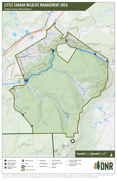 WV Division of Natural Resources Little Canaan Wildlife Management Area digital map