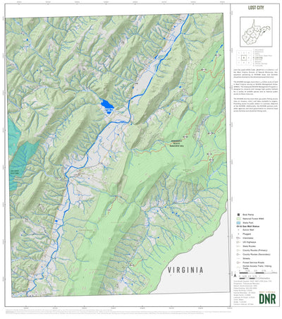 WV Division of Natural Resources Lost City Quad Topo - WVDNR digital map