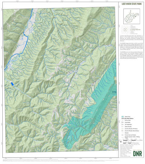 WV Division of Natural Resources Lost River State Park Quad Topo - WVDNR digital map