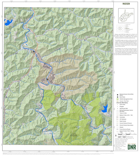 WV Division of Natural Resources Madison Quad Topo - WVDNR digital map