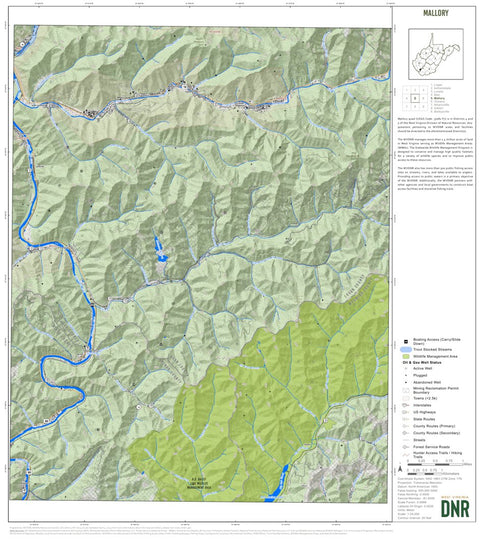 WV Division of Natural Resources Mallory Quad Topo - WVDNR digital map