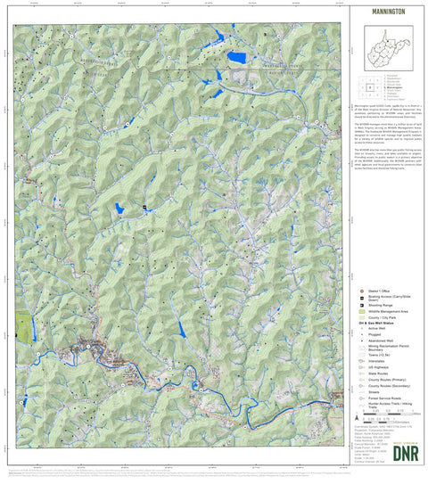 WV Division of Natural Resources Mannington Quad Topo - WVDNR digital map