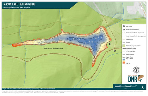 WV Division of Natural Resources Mason Lake Fishing Guide digital map