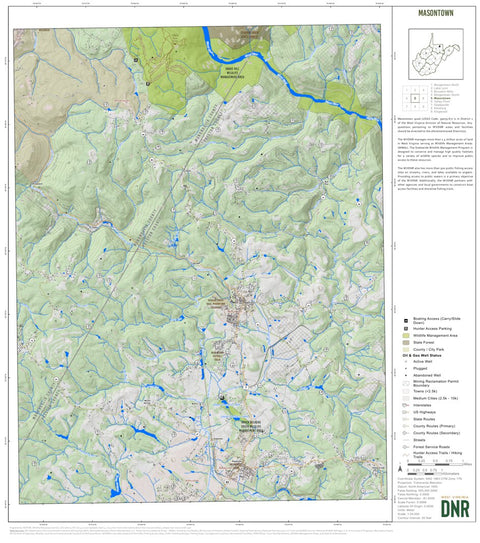 WV Division of Natural Resources Masontown Quad Topo - WVDNR digital map