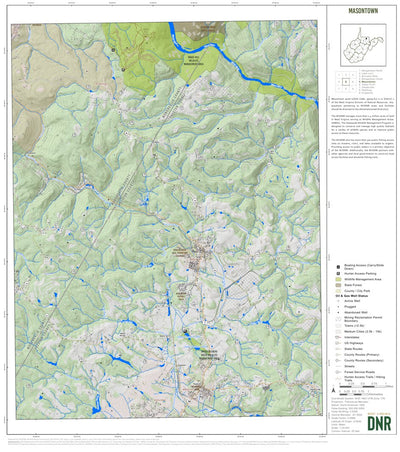 WV Division of Natural Resources Masontown Quad Topo - WVDNR digital map