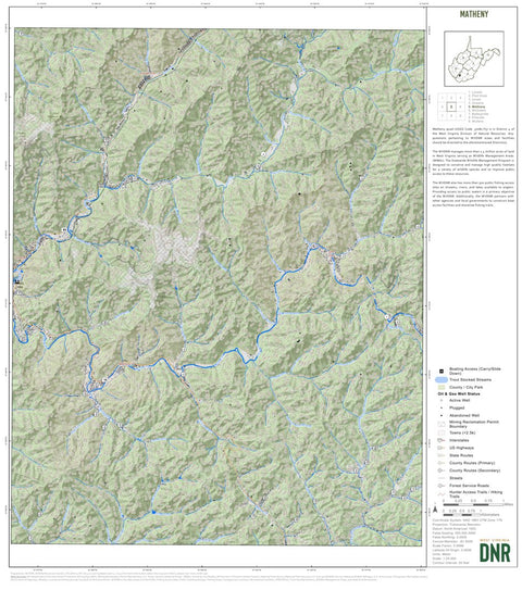 WV Division of Natural Resources Matheny Quad Topo - WVDNR digital map