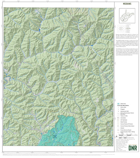 WV Division of Natural Resources McGraws Quad Topo - WVDNR digital map