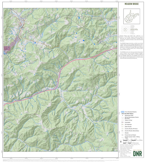 WV Division of Natural Resources Meadow Bridge Quad Topo - WVDNR digital map