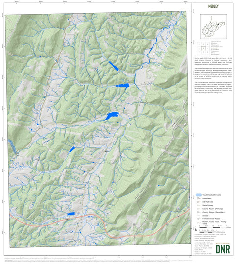 WV Division of Natural Resources Medley Quad Topo - WVDNR digital map