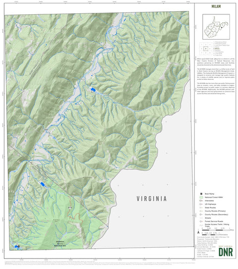 WV Division of Natural Resources Milam Quad Topo - WVDNR digital map
