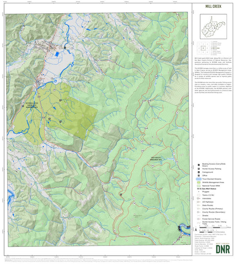 WV Division of Natural Resources Mill Creek Quad Topo - WVDNR digital map
