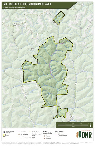 WV Division of Natural Resources Mill Creek Wildlife Management Area digital map