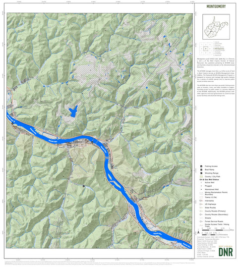 WV Division of Natural Resources Montgomery Quad Topo - WVDNR digital map