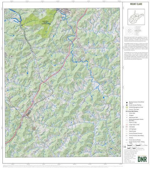 WV Division of Natural Resources Mount Clare Quad Topo - WVDNR digital map