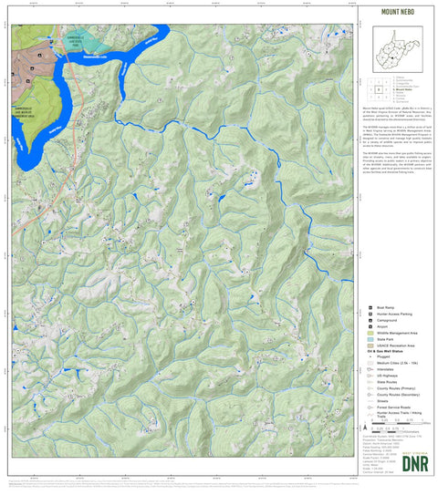 WV Division of Natural Resources Mount Nebo Quad Topo - WVDNR digital map