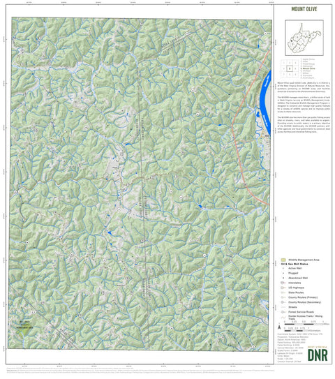 WV Division of Natural Resources Mount Olive Quad Topo - WVDNR digital map