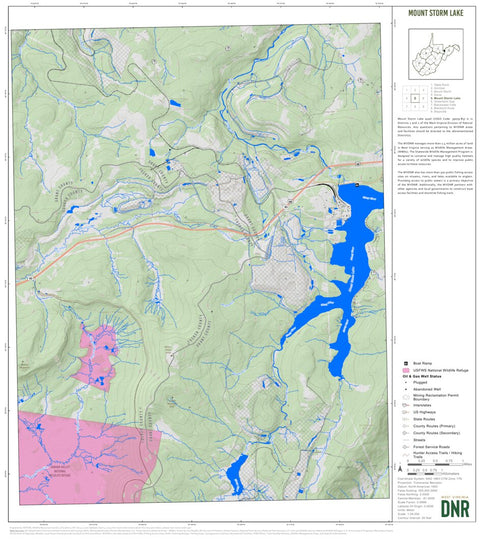 WV Division of Natural Resources Mount Storm Lake Quad Topo - WVDNR digital map