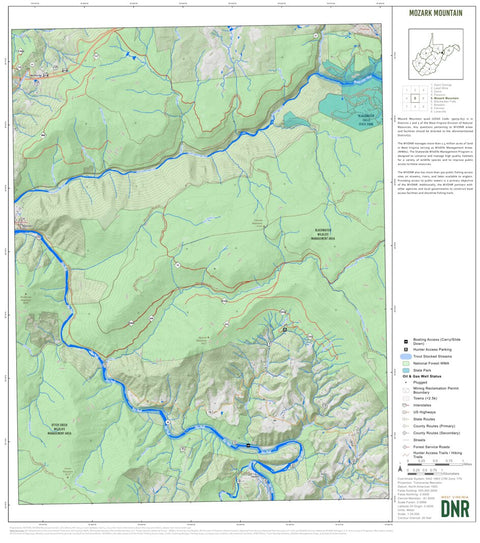 WV Division of Natural Resources Mozark Mountain Quad Topo - WVDNR digital map
