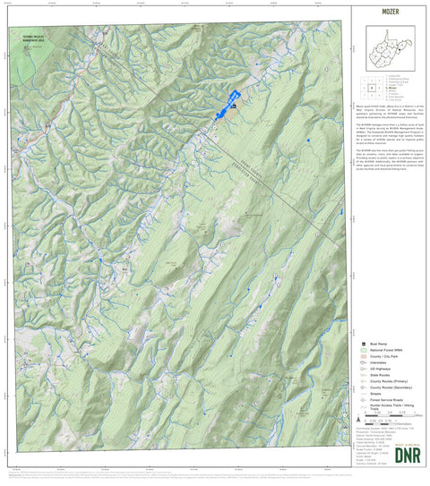 WV Division of Natural Resources Mozer Quad Topo - WVDNR digital map