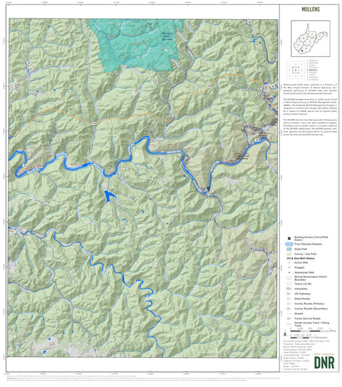 WV Division of Natural Resources Mullens Quad Topo - WVDNR digital map