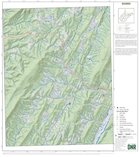 WV Division of Natural Resources Needmore Quad Topo - WVDNR digital map